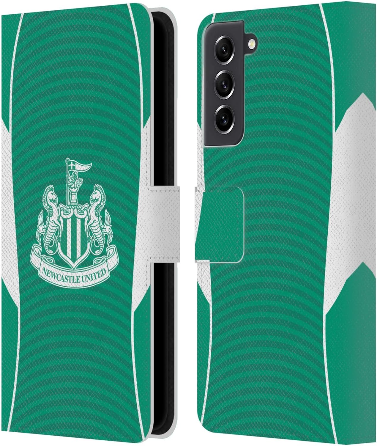 Head Case Designs Officially Licensed Newcastle United Football Club Away 2025/26 Crest Kit Leather Wallet Case Compatible with Samsung Galaxy S21 FE 5G