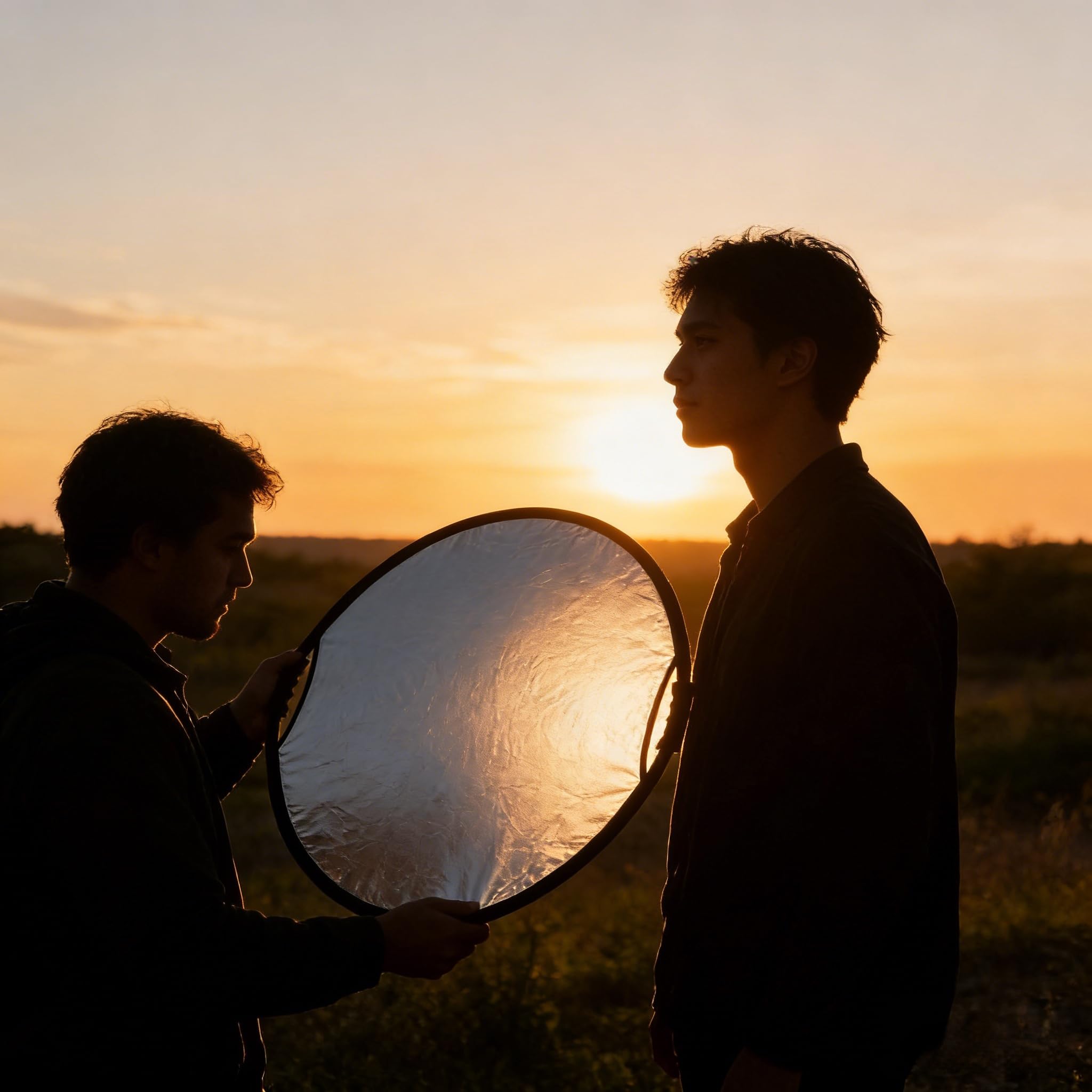 5-in-1 Reflektor Fotografie, 80cm/32 Zoll Faltreflektor Rund mit Griff und Tragetasche, Durchscheinend Silber Gold Weiß Schwarz, Für Foto Studio und Außenbeleuchtung