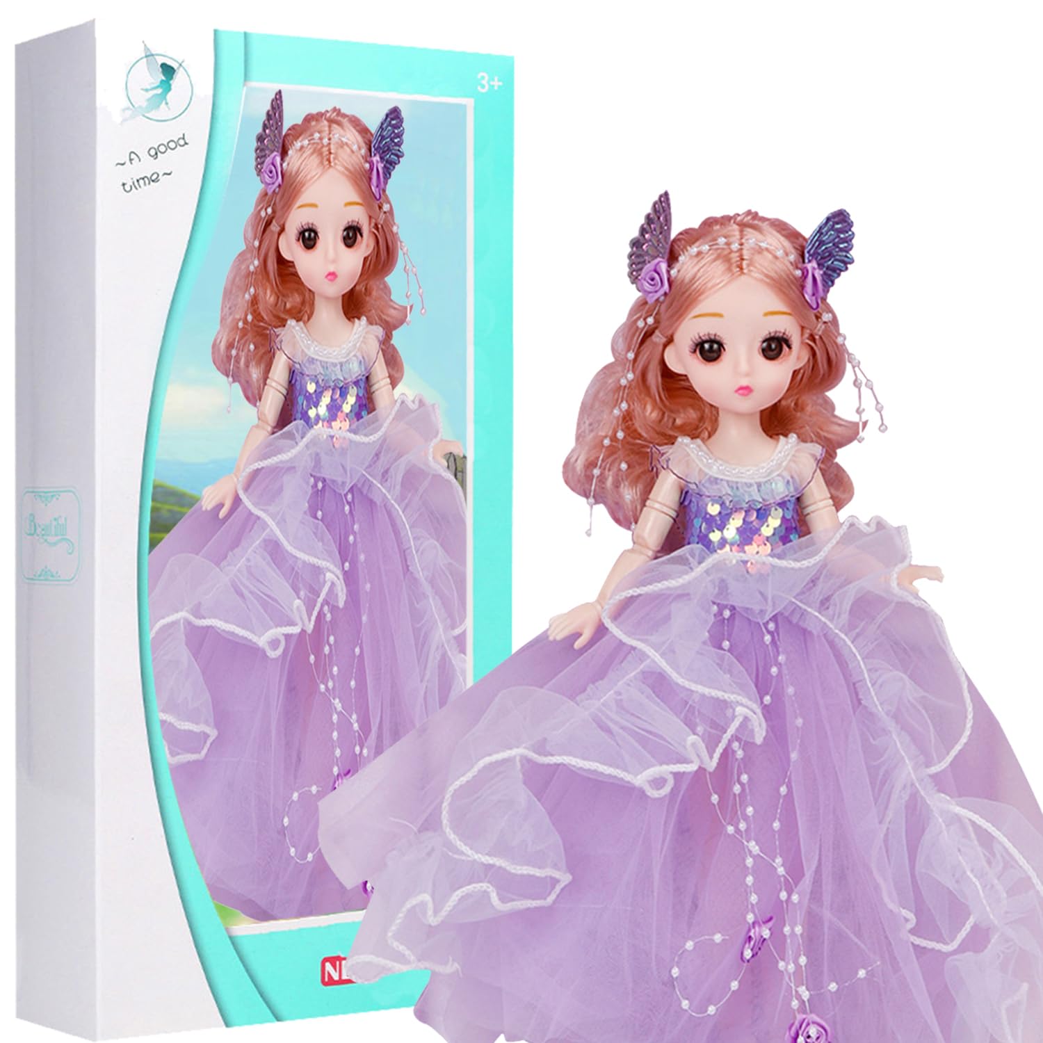 Baby Dolls For Kids, Soft Dolls, Mini Dolls, Dolls For Girls, Party Bag Fillers For Kids, Christmas And Easter Gifts For Kids, Toddler Garden Toys, Dressing up toys (12 inch, Purple Pearl Princess)