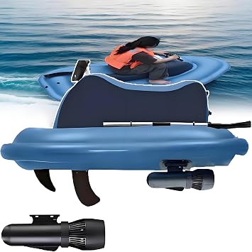 500W Electric Underwater Scooter, 2-in-1 Foldable Electric Inflatable Jet Ski & Diving Scooter, 3-7 Km/H Booster for Electric Surfboard, Adjustable Speed, Max 40m Depth
