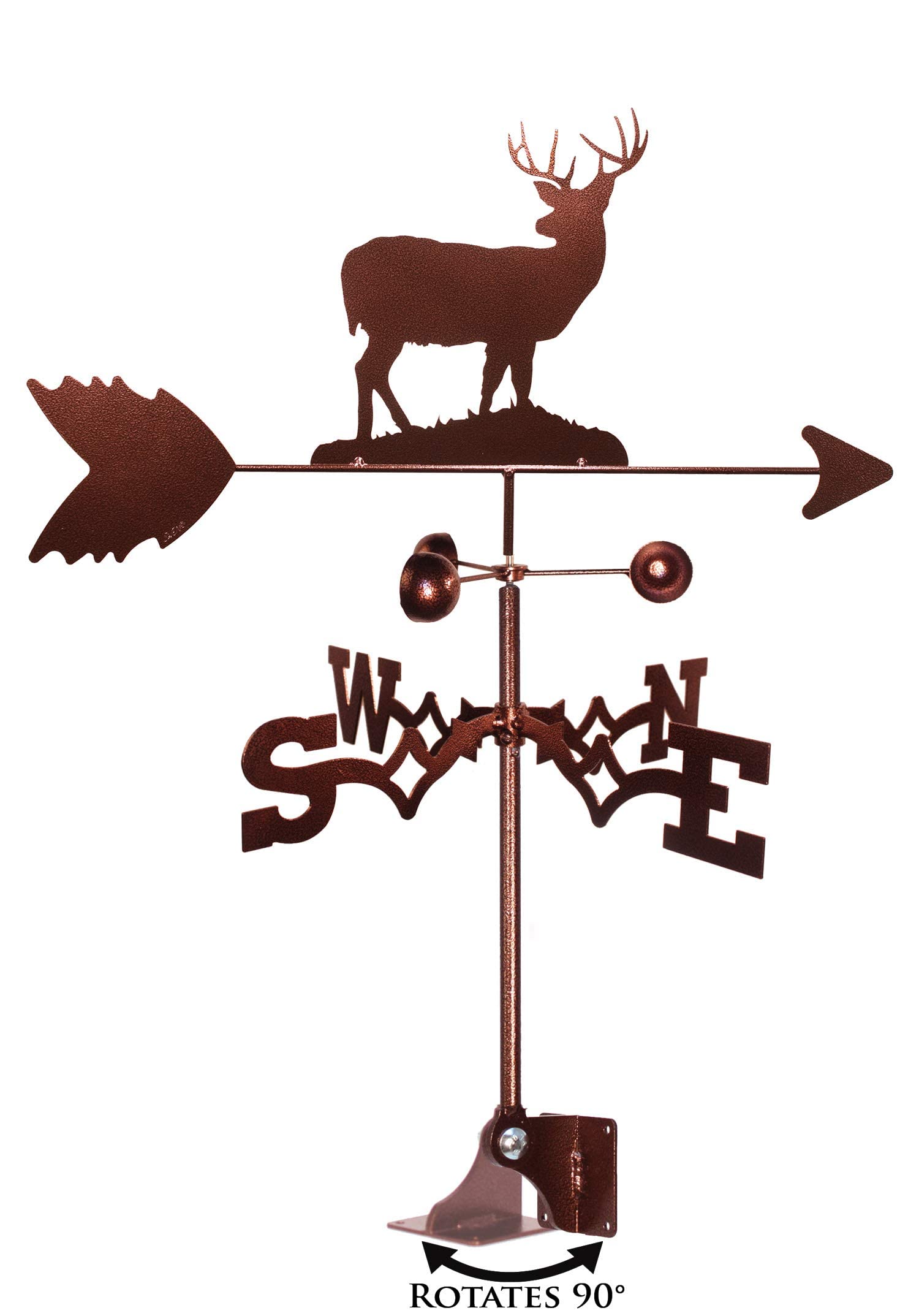 SWEN Products Deer Buck Weathervane (Adjustable Mount Included)