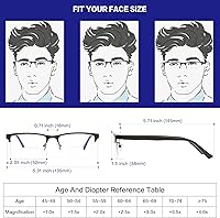 Vista 4 de Lentes de lectura progresivas bifocales sin línea, multifocales, con bloqueo de luz azul, para computadora, marco metálico para hombres
