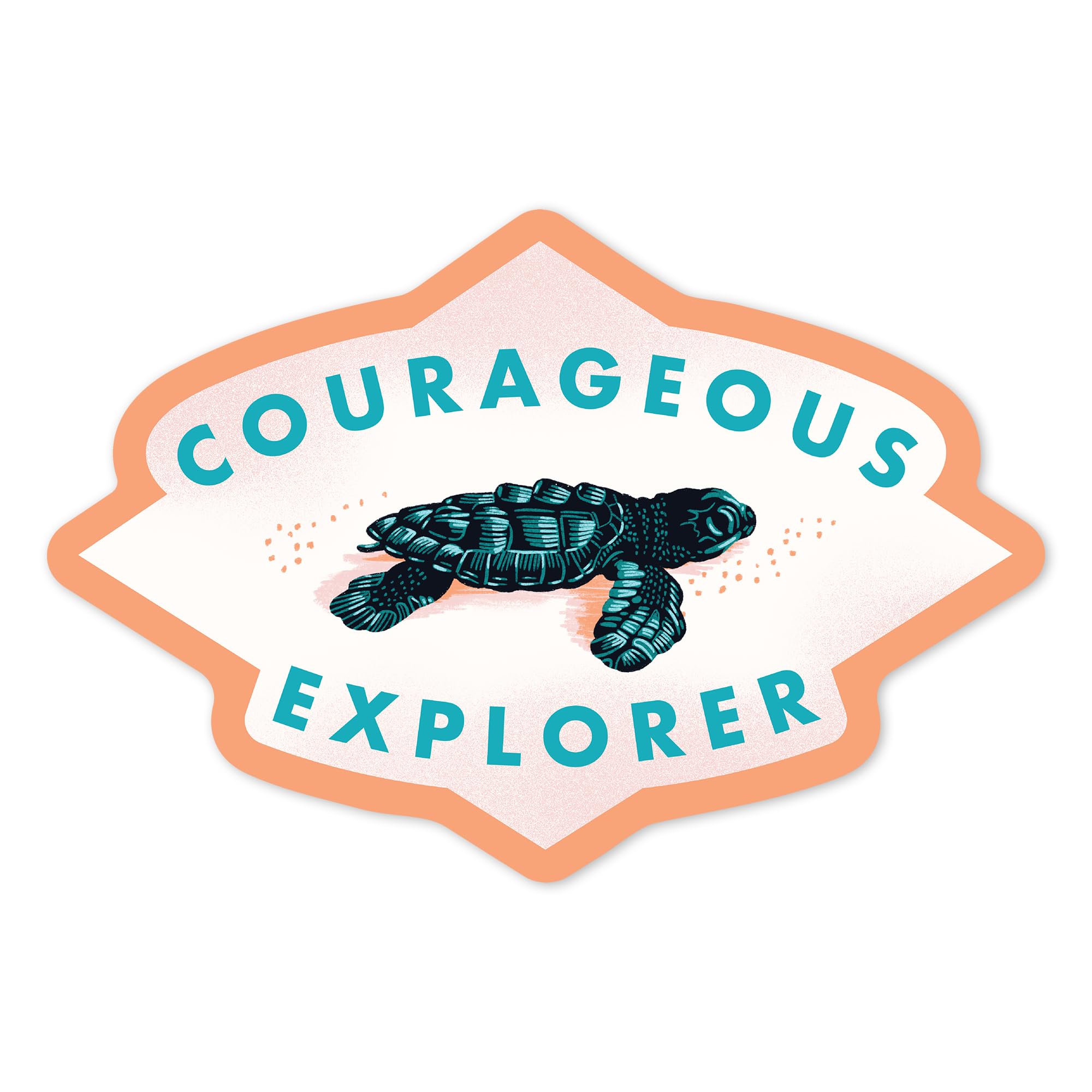 Die Cut Sticker Courageous Explorer Collection, Turtle Vinyl Sticker, (Waterproof Decal for Cars, Water Bottles, Laptops, Coolers), Large