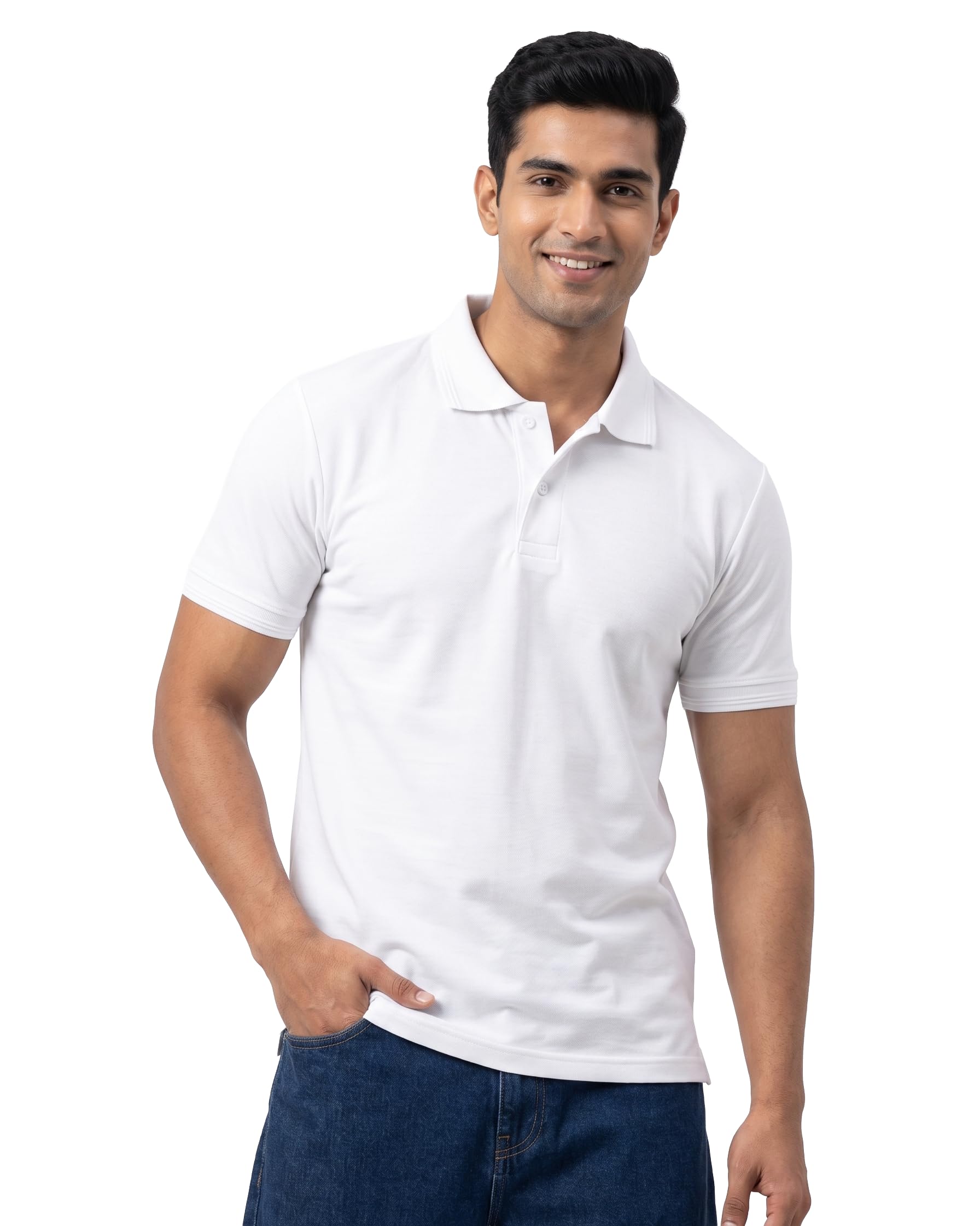 urban kairo Men's Cotton Rich Solid Polo Tshirt | Collar Tshirts | Half Sleeves | Plain-Regular Fit | Stylish & Premium All Day Wear-picture-20