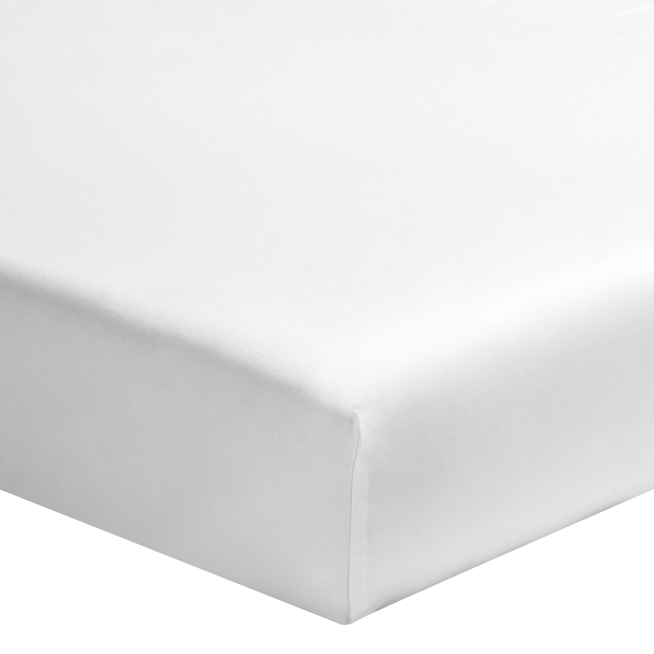 ESSIX Royal Line Cotton Percale Fitted Sheet, white, 160 x 220 cm