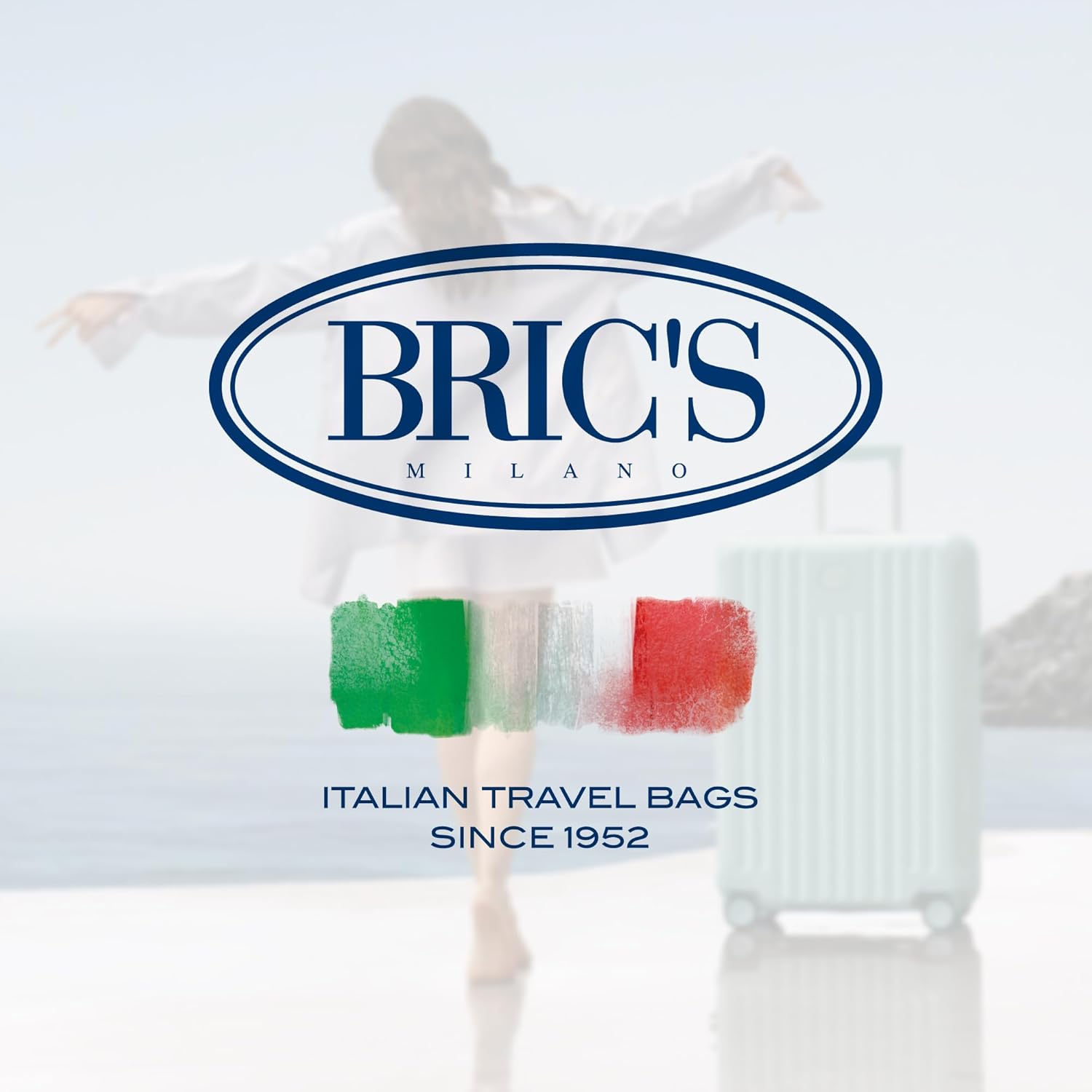 Bric's Positano Trolley Spinner - Carry-On Luggage with Built-In USB Port and Lock - Lightweight Suitcases Made From Durable Polycarbonate - Protector Cover Included - 21 Inch, Sea Green