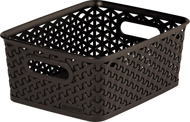 Curver My Style Medium Rectangular Storage Basket, Dark Brown, 13 Litre