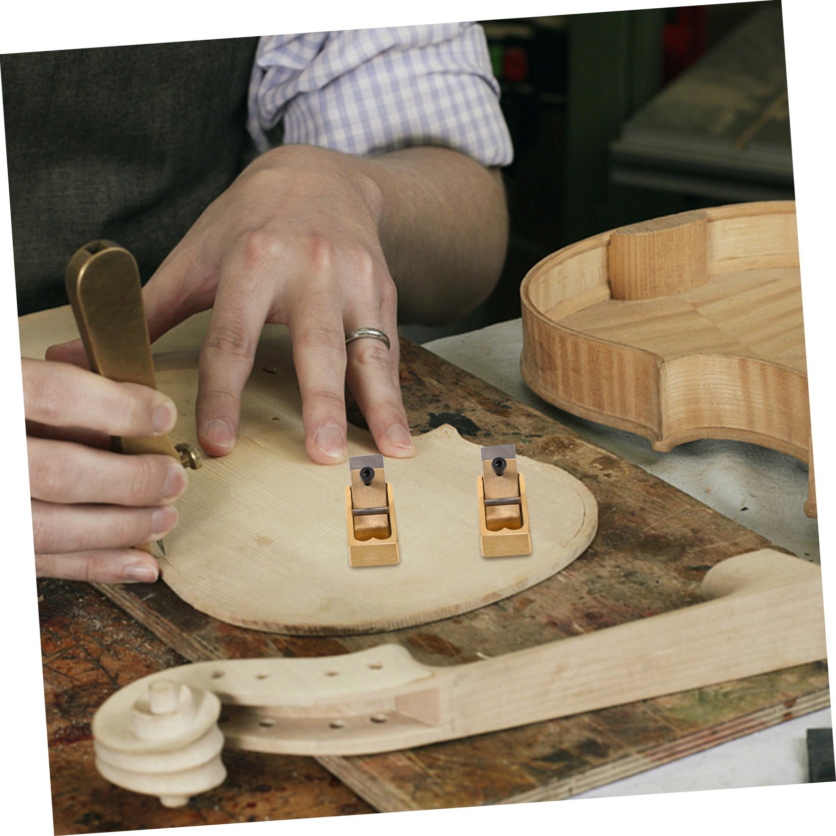 BESPORTBLE Pialla Manuale per Liuteria per Viola e Strumenti Musicali in Legno, Facile da Usare, Realizzata in Ottone e Acciaio, per Lavorazioni Artigianali