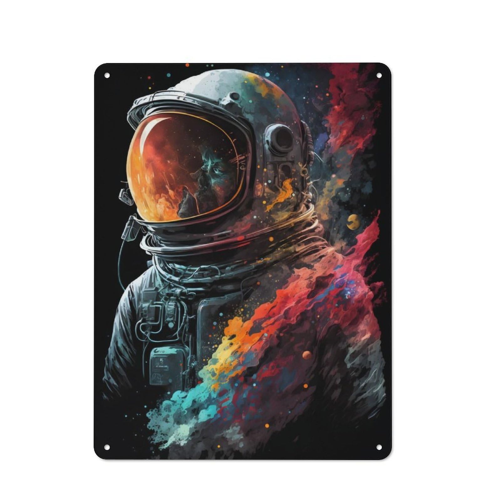 Junmoney Astronaut Lost In Space Character Decorative Tin Plaque 40X30cm Featuring Home Wall Decor For Flat, Dorm Room, Lounge Or Cafe