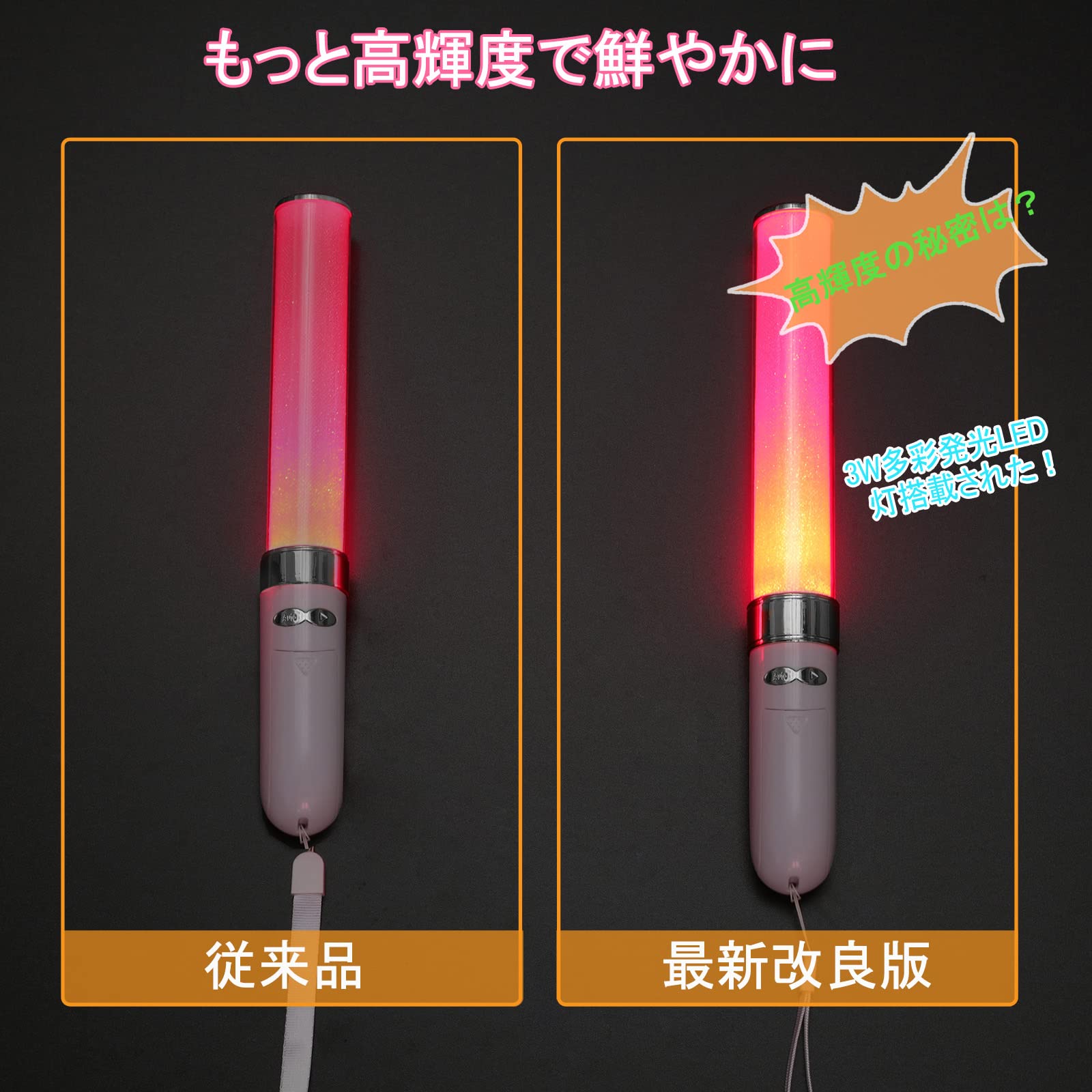 Amazon.co.jp: ペンライト ライブ LED 高輝度コンサートライト 24色