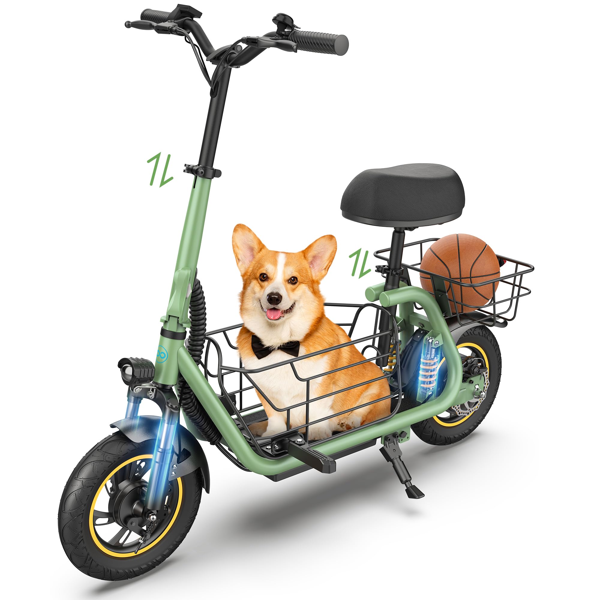 Urbanmax Upgraded Electric Scooter for Adults with Seat C1Pro 18 6MPH 25 Miles Range 12 Pneumatic Tires Dual