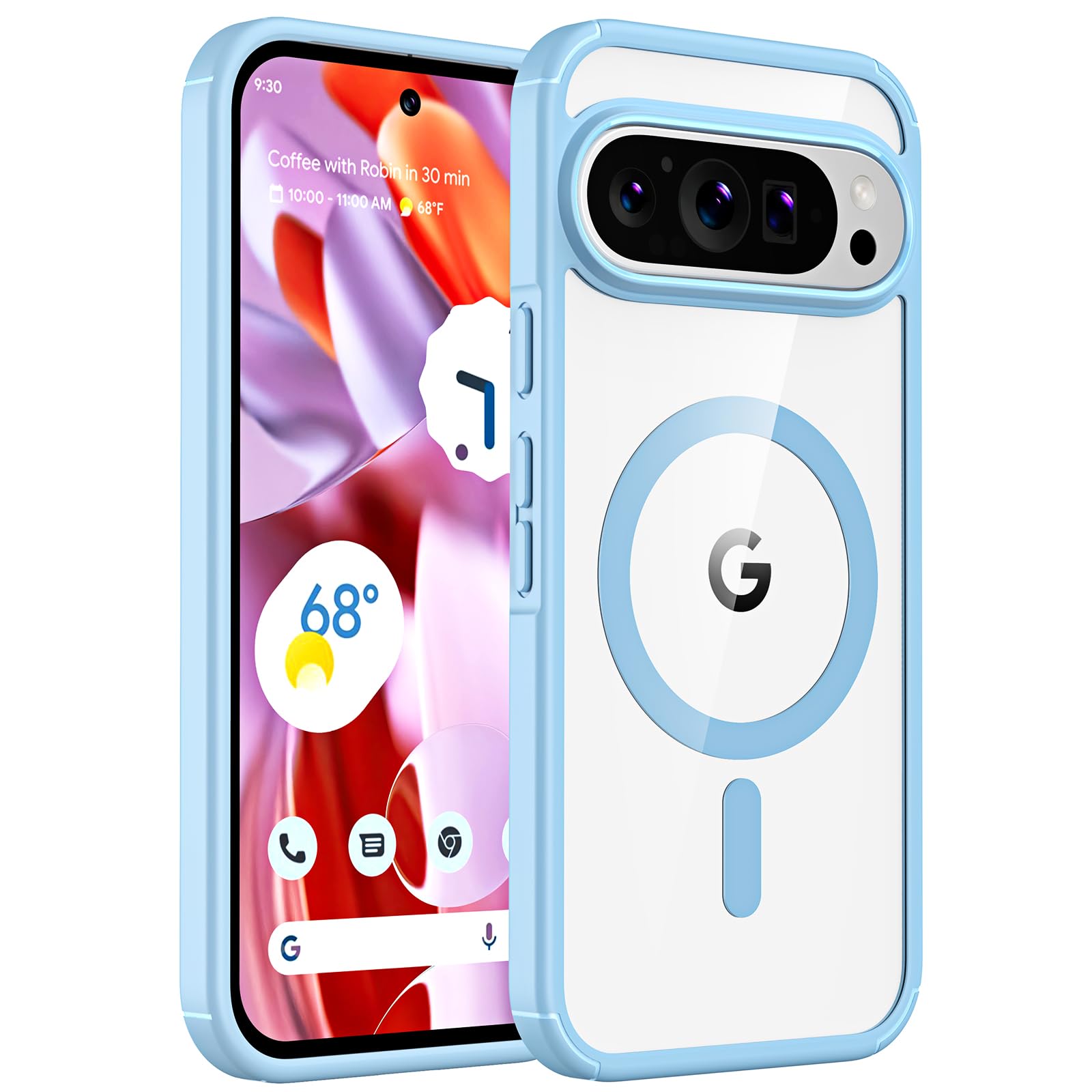 TAURI for Google Pixel 9 Pro XL Case, Compatible with Magsafe, Military-Grade Protection, Yellowing Resistant, Scratch-Resistant Back, Shockproof Slim Phone Case for Pixel 9 Pro XL, Blue