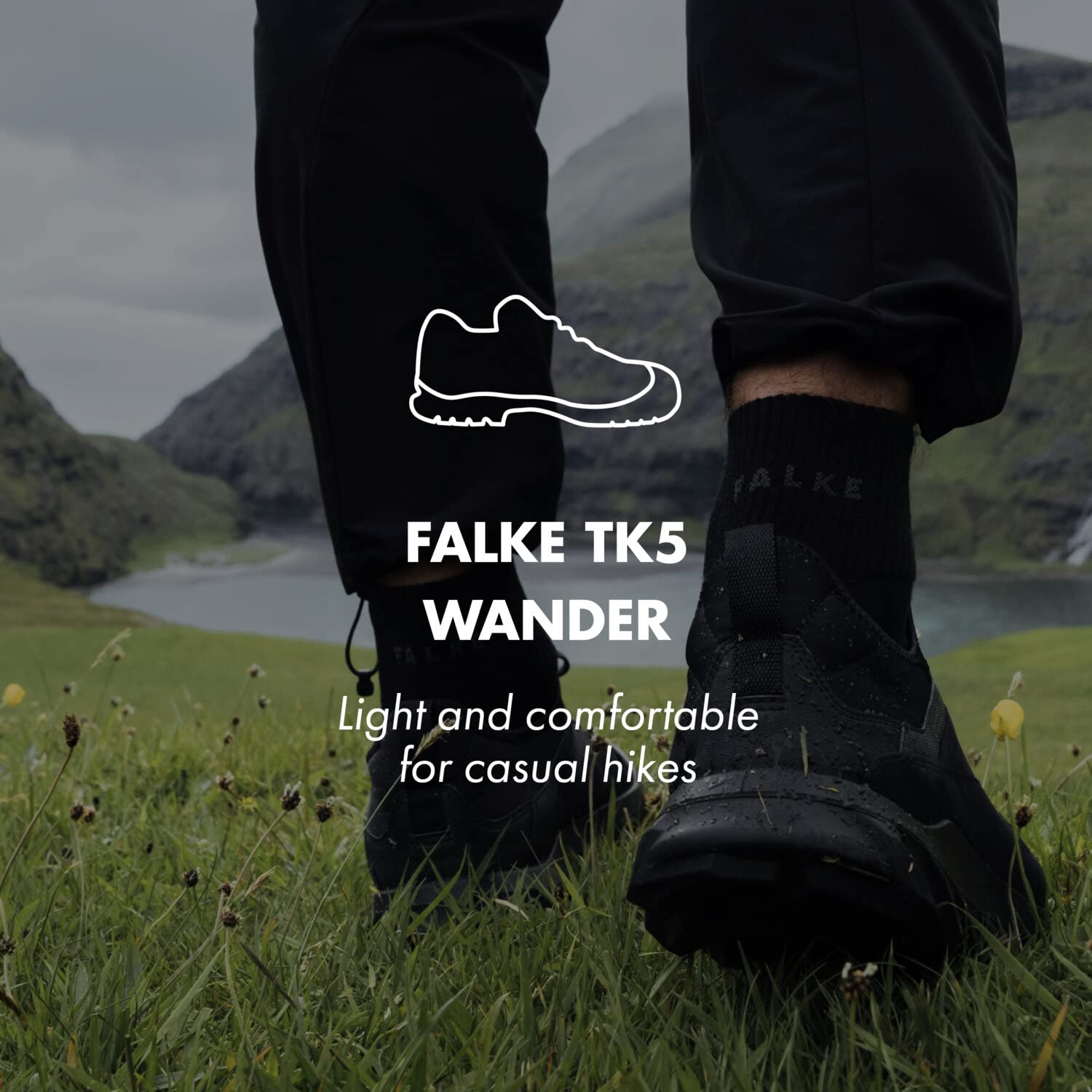 FALKE Mężczyźni Skarpety do wędrówek TK5 Wander Short M Sso wełna materiał funkcjonalny przeciw pęcherzom cienkie 1 Para, Czarny Black-Mix 3010, 46-48