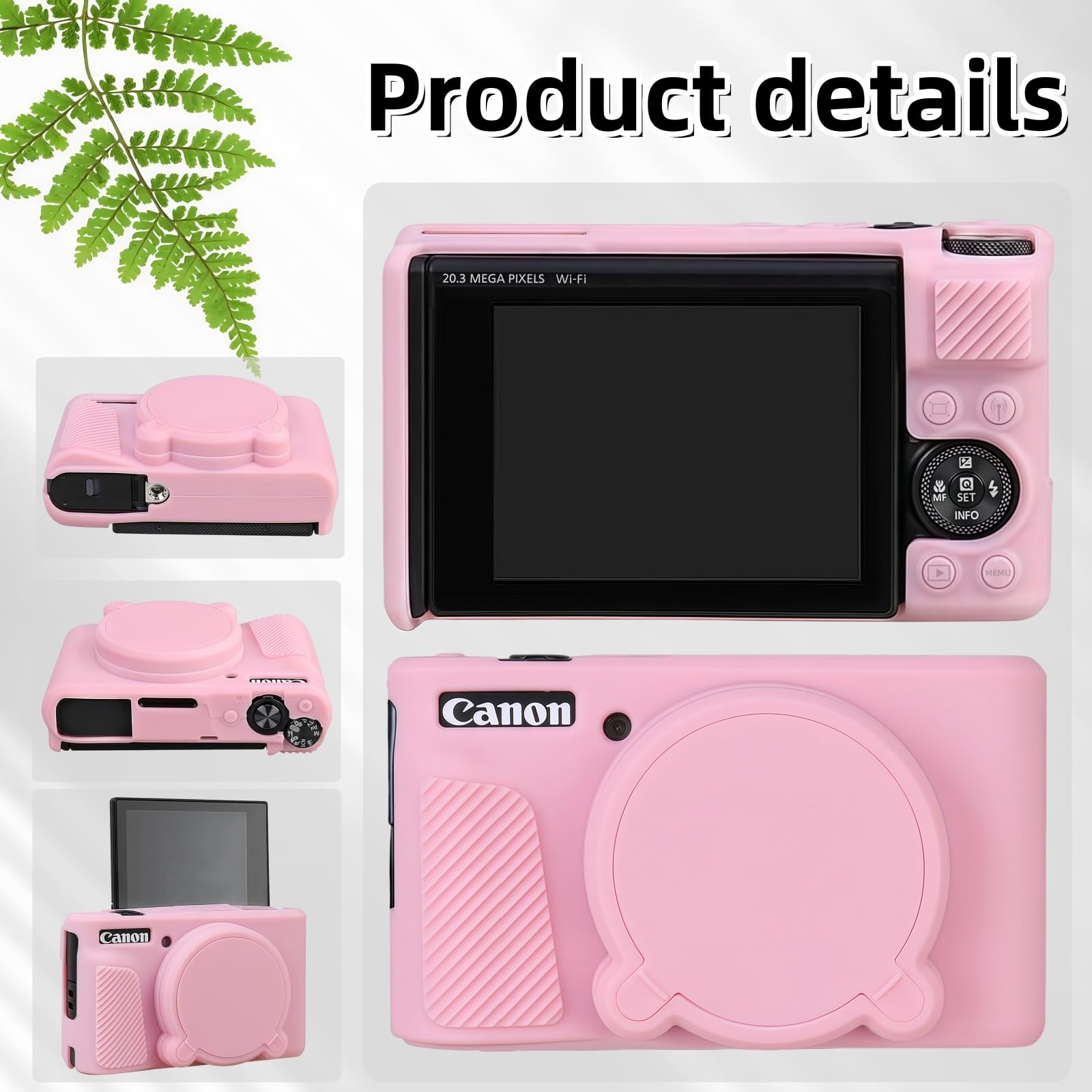 Custodia per fotocamera digitale Canon PowerShot SX740/SX730, SX740 HS, custodia protettiva in morbido silicone rimovibile, con 2 pellicole protettive per lo schermo e 1 cinturino da polso
