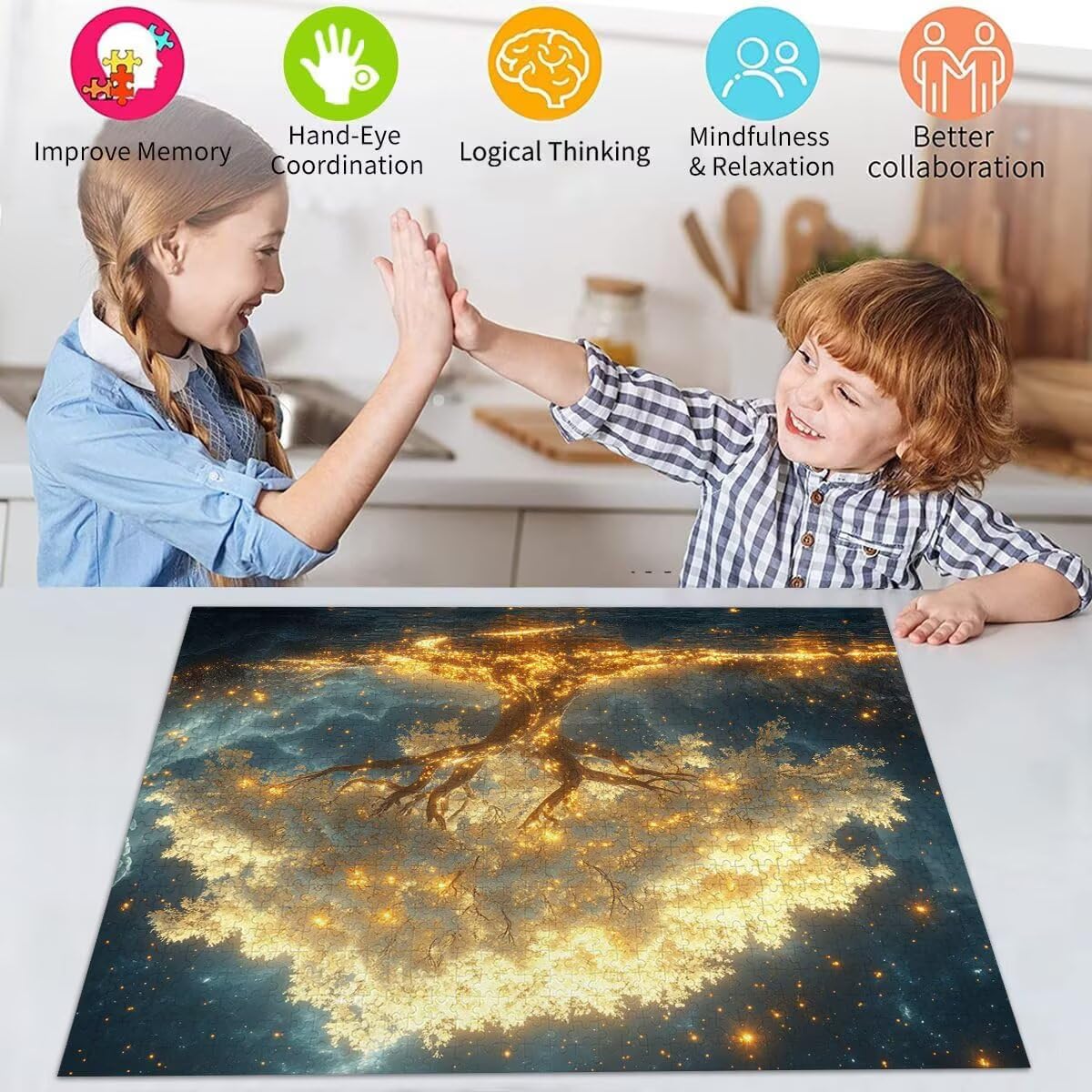 Puzzle Erwachsene 2000 Teile Baum Traum Educa Jigsaw für Kinder ab 8 Jahren Mädchen Jungen, Erwachsene Impossible Klassische Puzzles Schwer, Anspruchsvoll Spielspaß, Als Familienspiel 70x99cm t-904