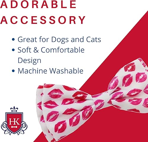 Miniatura 6 de Huxley & Kent Pajarita para mascotas  Besos (pequeño)  Accesorio para el día de San Valentín para mascotas  Divertidas pajaritas para perros y gatos