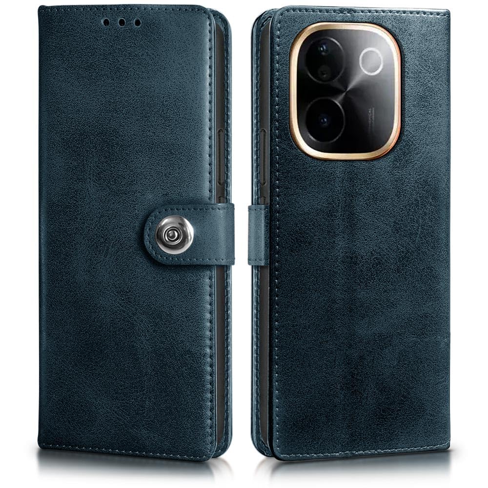 WOW IMAGINE Shock Proof Flip Cover Back Case for iQOO Z9s Pro 5G | Vivo T3 Pro 5G (Magnetic Button Flip Case | Wallet Pockets & Stand | Leather Finish | Oxford Blue) (B0DGQK47XB) Amazon Price History, Amazon Price Tracker