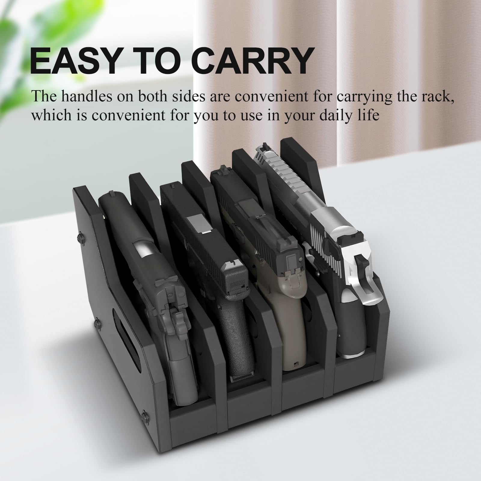 QIRANUI Soft Foam Pistol Rack for Gun Safe, Gun Cabinet, Durable Handgun Stand Organizer Accessories with Gun Slots, Compatible with Size Firearm, Revolver Pistols Holder?4 Positions? ?