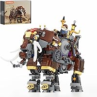 Vista 1 de Steampunk Steamphant Lighting Building Bricks Set - Mammoth Model Playset Collection Display kit with Minifigures 1055 Pcs for Adults & Teens &
