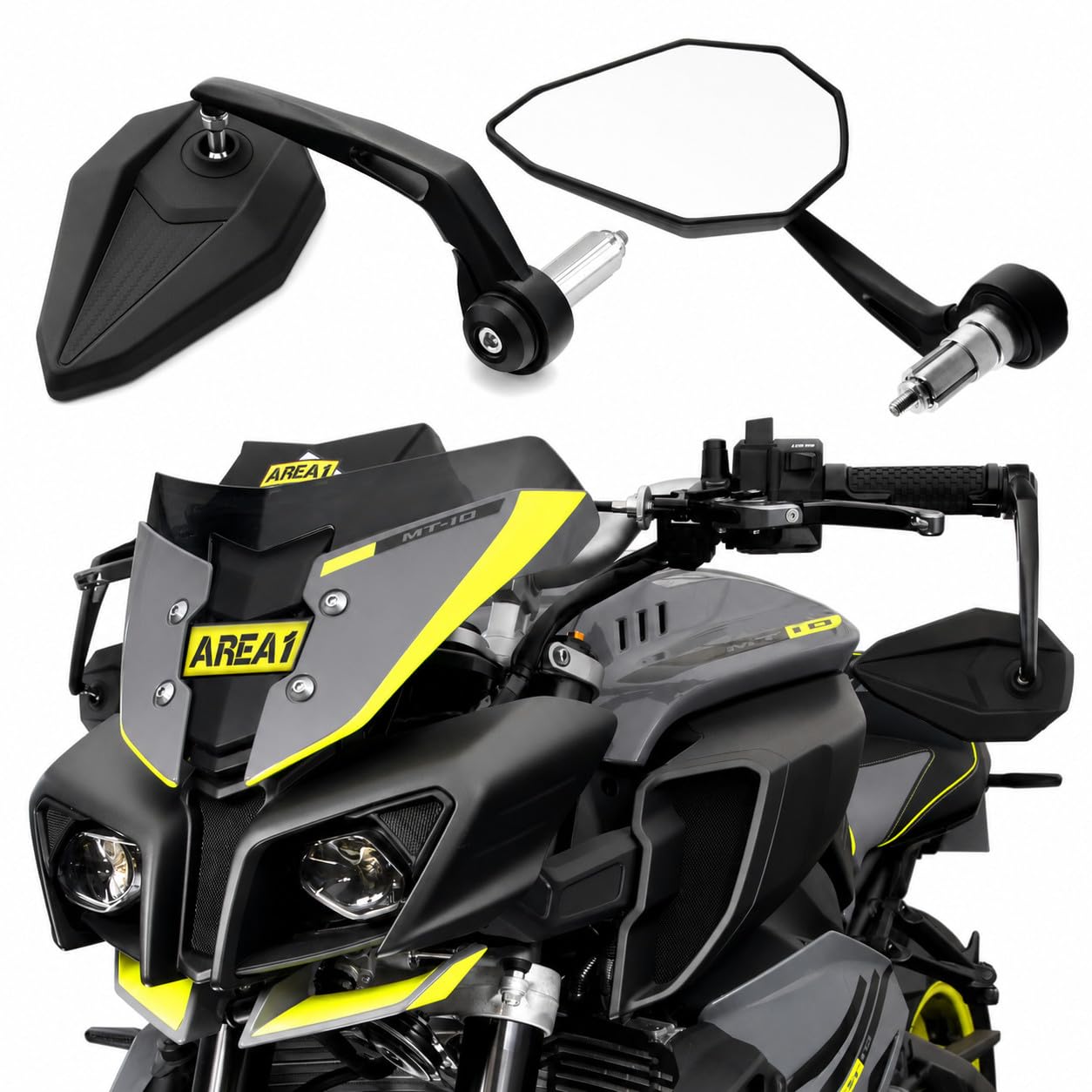 Area1 Lusterko motocyklową CNC końcówki kierownicę motocykl zestaw lusterko wsteczne 7/8" (prawe + lewe). Nadaje si? równie? do skuterów