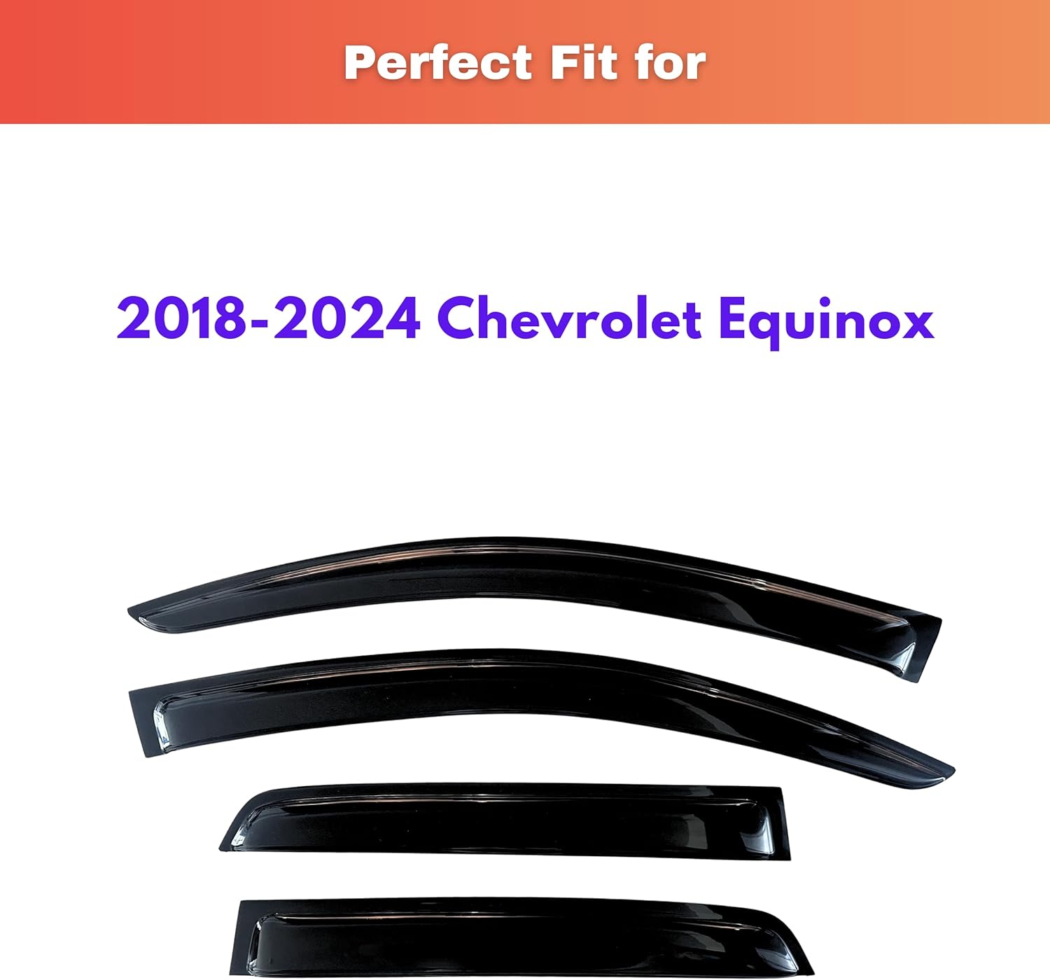 kpy rain guards fit for 2018-2024 chevrolet/chevy equinox, out-channel window visors vent wind deflectors 4pc, car accessories for 18-24 equinox 2018-2024 equinox