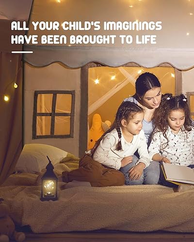 Miniatura 2 de Tienda de campaña grande con alfombrilla para niños pequeños y niños, tienda de campaña interior con luz de estrella y ventanas para niñas y niños