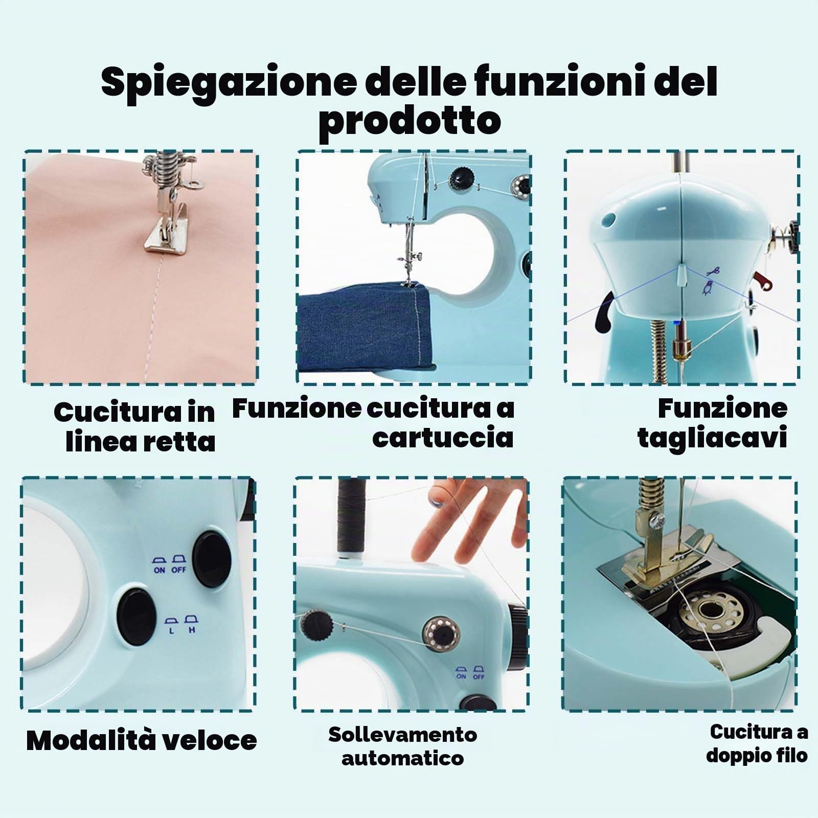 Macchina da cucire, mini macchine da cucire per principianti con materiale ecologico, macchine da cucire portatili a doppia velocità con tavolo allungabile, leggero - facile da usare, miglior regalo