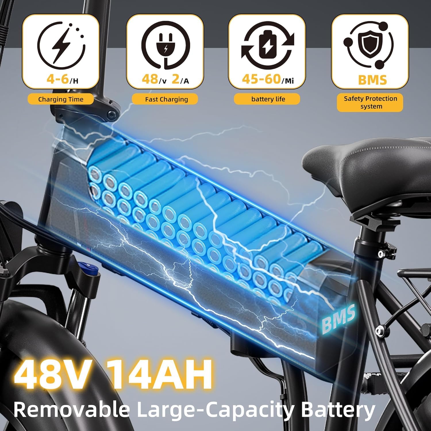 Miyazaki Bicicletta elettrica pieghevole R5 90NM per adulti, telaio in alluminio Space, motore brushless, batteria rimovibile, pneumatici larghi, freni idraulici a olio