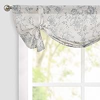 Vista 16 de jinchan Cenefa con estampado floral para ventanas de 36 pulgadas de largo, cenefas de cocina de lino para filtrar la luz campestre, tratamiento