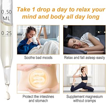 Magnesium Glycinate Liquid Drops,Liquid Magnesium Complex with Glycinate,Taurate,Cellulose Fiber,Bromelain,Vitamin B6,C,D and Zinc, Pineapple Flavor, 2 Fl Oz