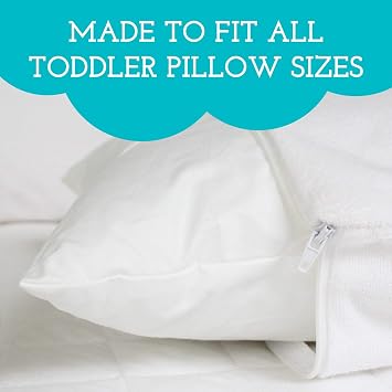 Little Sleepy Head Toddler Pillow (2-Pack) and Toddler Pillow Protector (2-Pack) Bundle