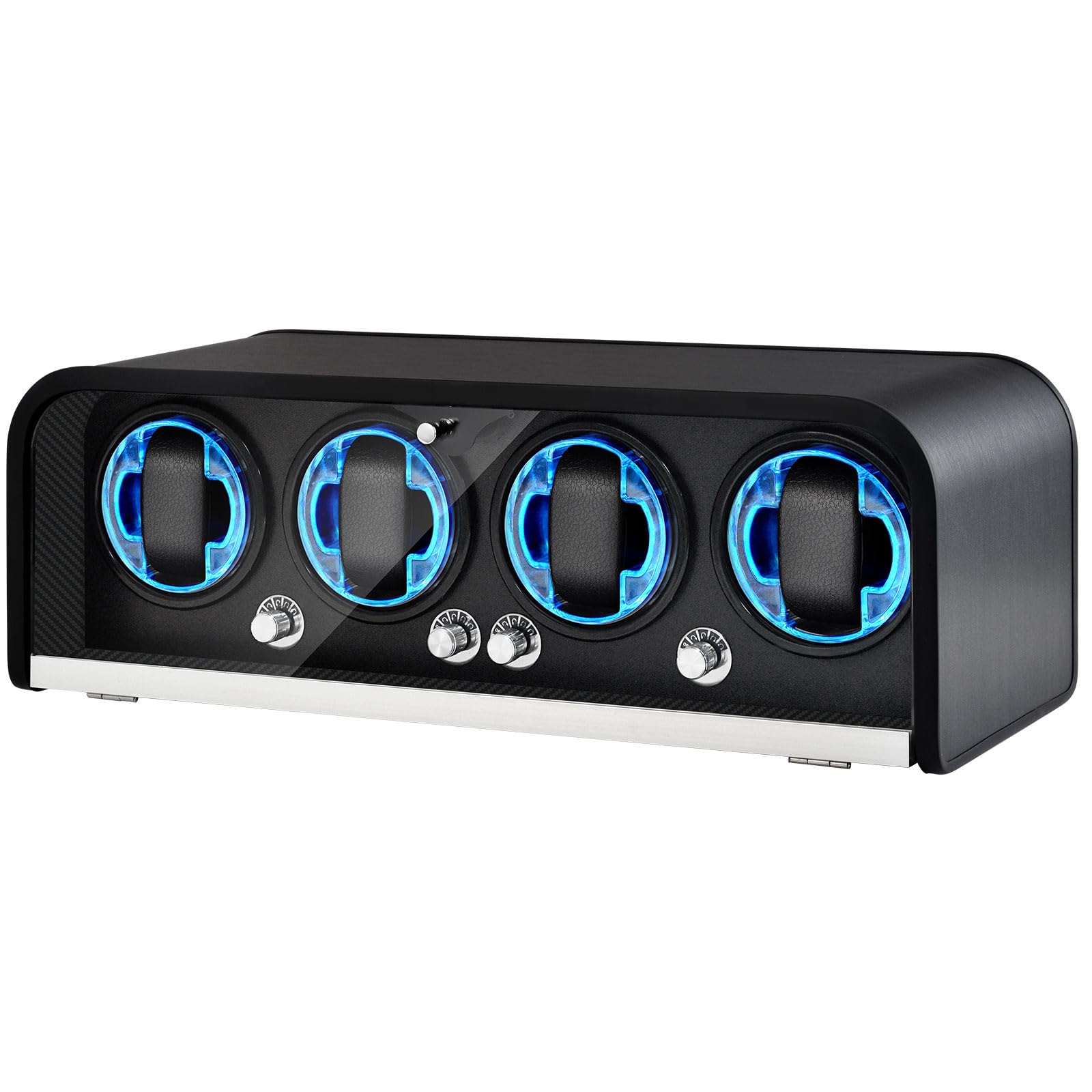 Photo 1 of PUEKDOIR Watch Winder for 4 Automatic Watches, Super Quiet Motor,Built-in Illumination