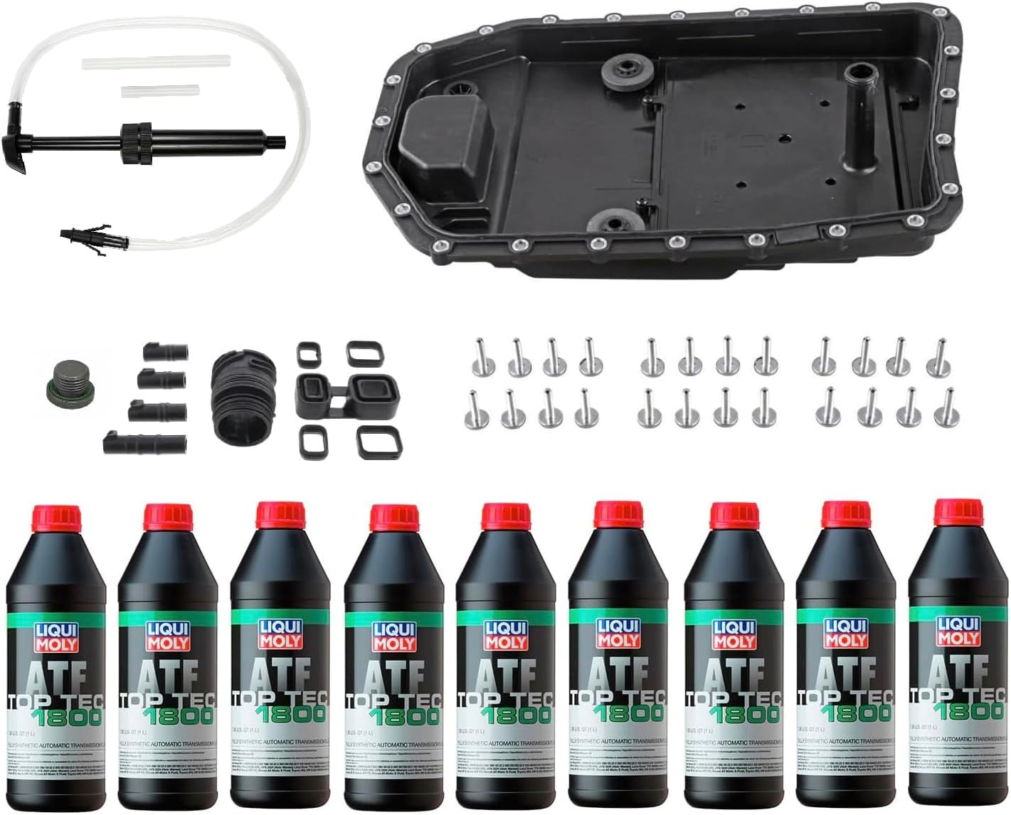 Complete Auto Transmission Service Kit 9L ATF, Pan Filter Assembly, Seals & Bolts for BMW select models 6HP19