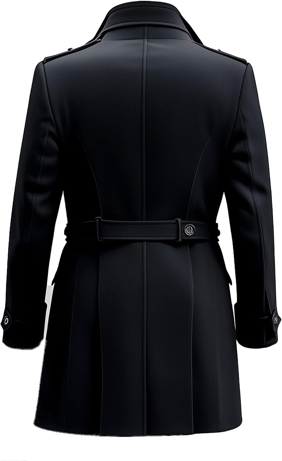 Mens Trench Coat Double-Breasted Coat Knee Length Coats Storm Flap Multipockets Water Resistant Jackets