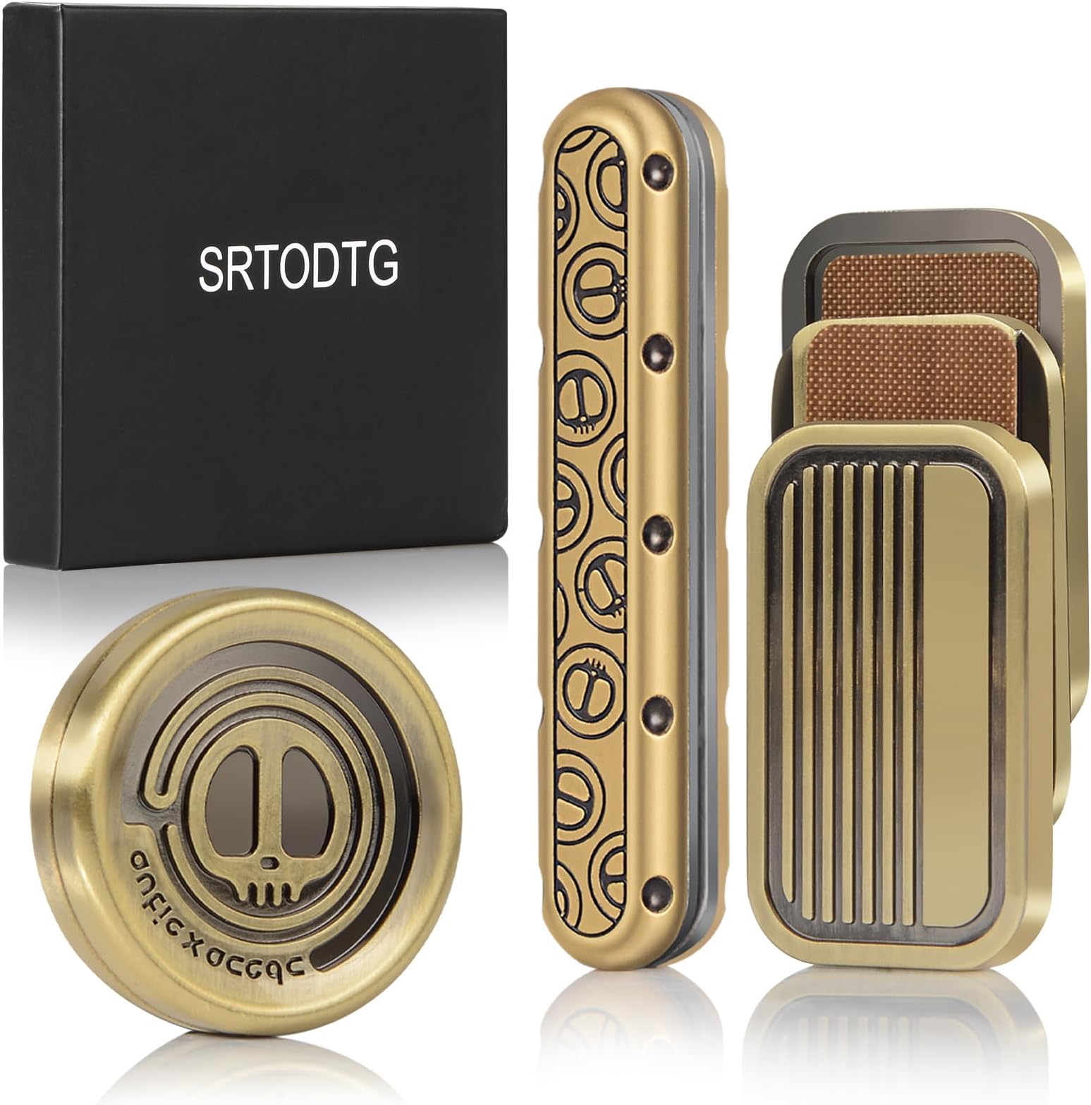 Fidget Toys Pack - Metal Fidget Slider, Spinner and Haptic Coin,EDC Fidget Toys for Adults,Relieve Stress Anxiety ADHD,Desk Toys Gifts for Boyfriend and Friends