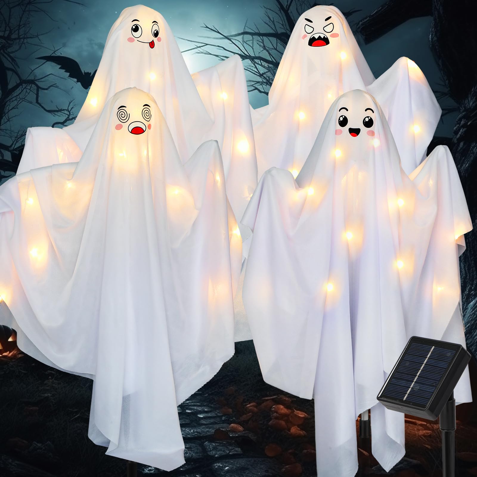 Balise solaire Halloween pour éclairer une allée sombre et décorer la cour