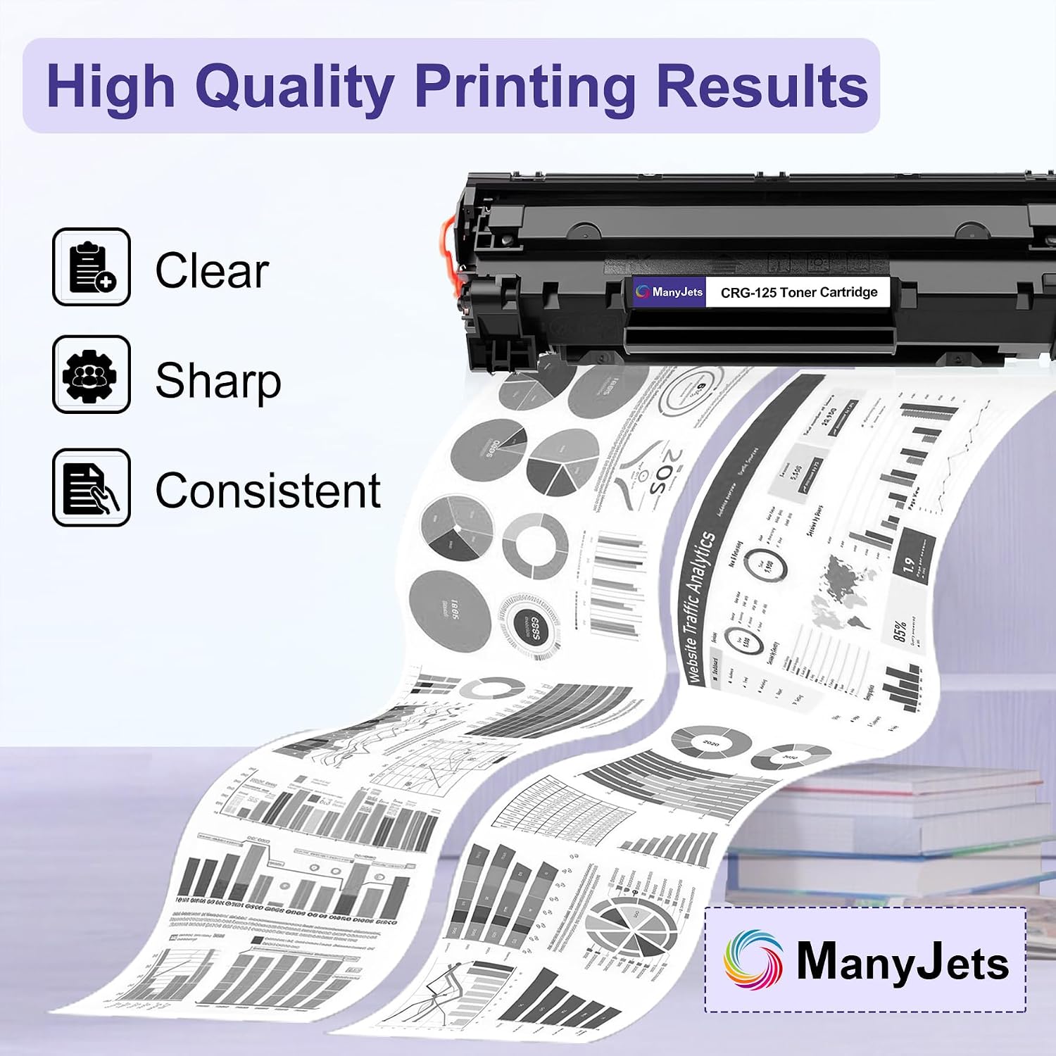 Compatible CRG-125 Toner Cartridge Replacement for Canon 125 CRG-125 C125 3484B001 to use with ImageClass LBP6030w LBP6000 ImageClass MF3010 Laser Printer (4 Pack-High Yield, Black)