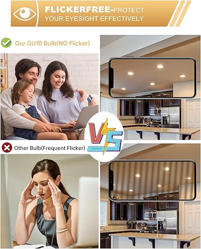 Miniatura 10 de Bombilla GU10 de 120 V 50 W para lámpara calentadora de velas, 2 bombillas halógenas GU10+c regulables de 2800 K blanco cálido de 2 pines, bombilla