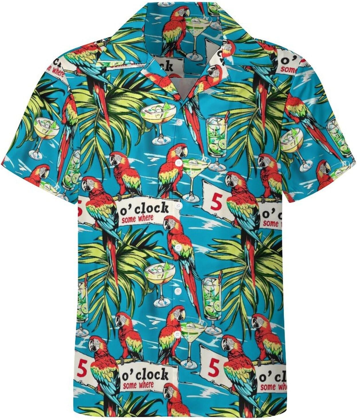 HUGLAZY Hawaiians Shirt for Men Short Sleeves Button Down Beach Shirt Summer Party Outfit