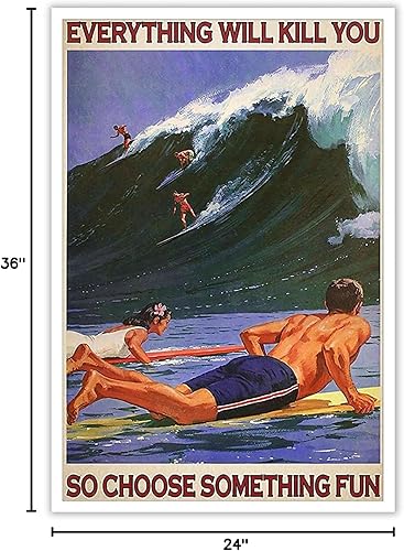 Miniatura 8 de Enveable Póster retro de surf hawaiano, playa tropical, isla hawaiana, playa, arte de playa azul, olas del océano, surfista, deportes acuáticos,