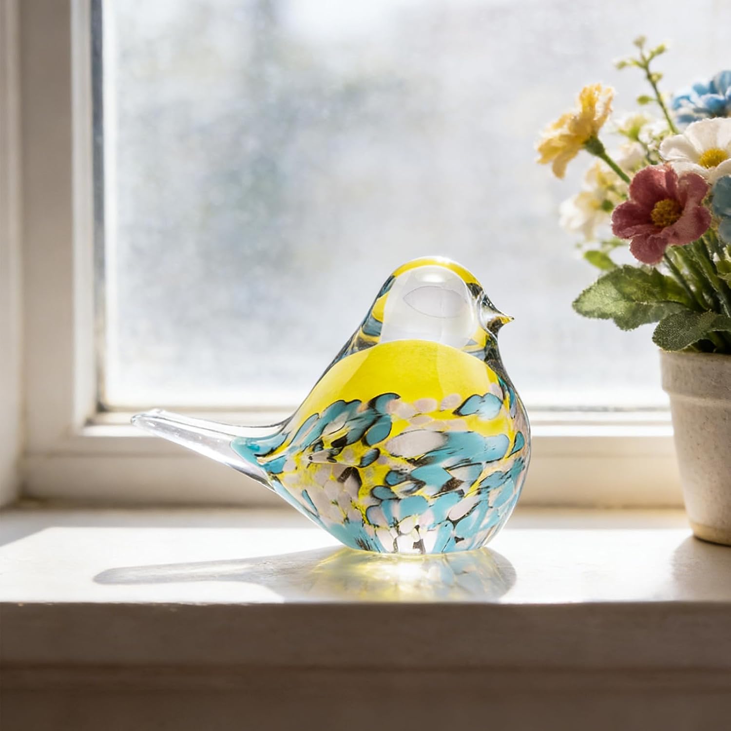 Glass Bird Figurines Art Collectible Ornaments Statue Figurines Paperweight Modern Handmade Sculpture Home Decor image 5