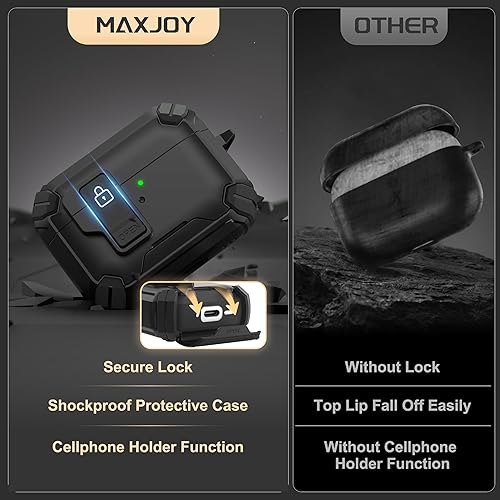 Miniatura 5 de Maxjoy Funda protectora para AirPods Pro 2 2022, AirPods Pro de 2 generación con bloqueo automático, compatible con Apple AirPod Pro de 2 generación