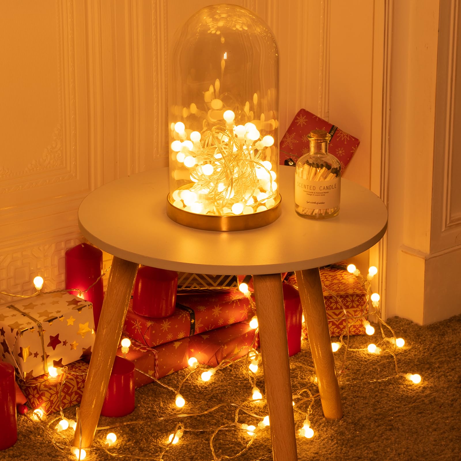 koopower 40ft 100 LED Globe Lights Plug-in with Timer & Remote, 8 Modes, IP44 Waterproof for Christmas, Party, Garden, Wedding - Colored & Warm White