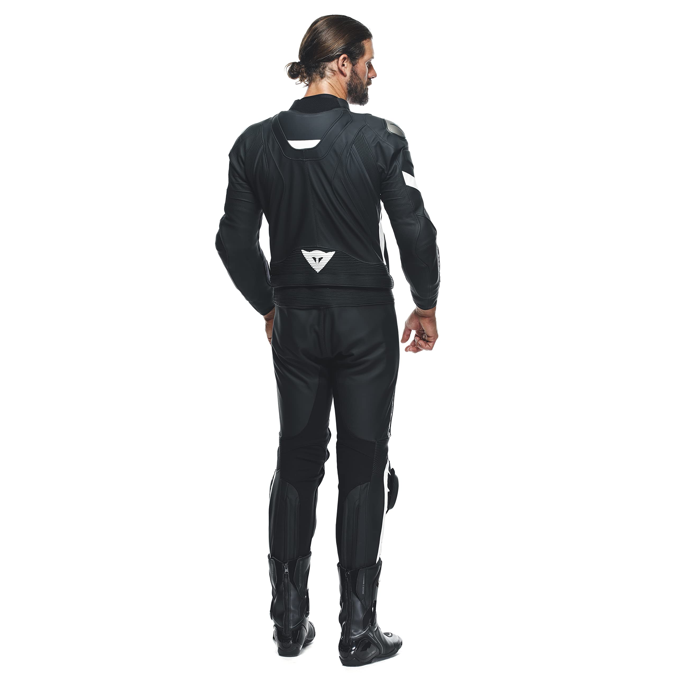 Dainese Avro 4 - Tuta in pelle per moto, 2 pezzi, colore: Nero/Bianco