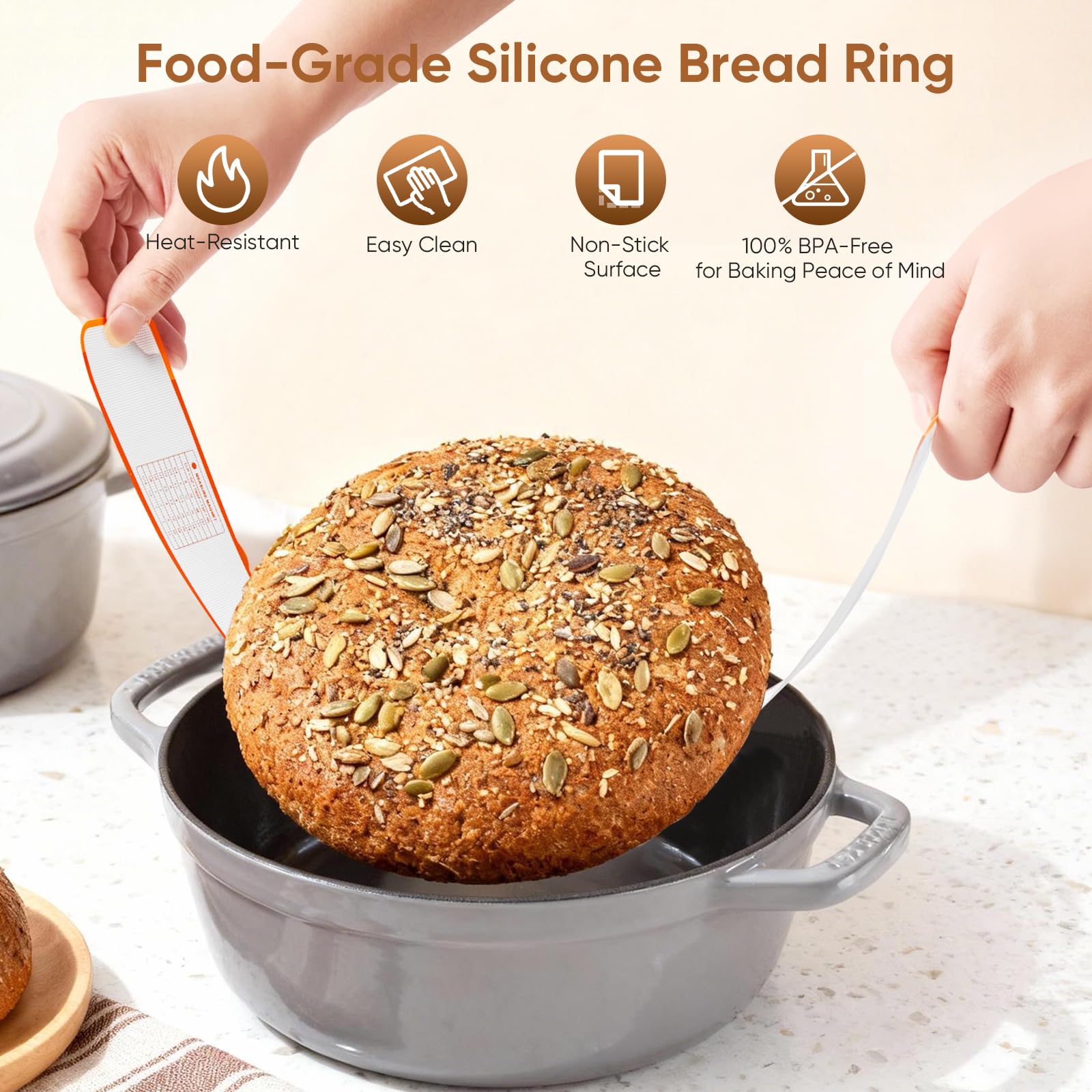 Banneton Pour Pain 21 Pièces - Kit Boulangerie Levain avec 2 Panières Fermentation Rond 23cm et Ovale 25cm, Pot Verre 900ml, Lame à Pain, Tapis Cuisson - Accessoires Cuisine pour Débutants
