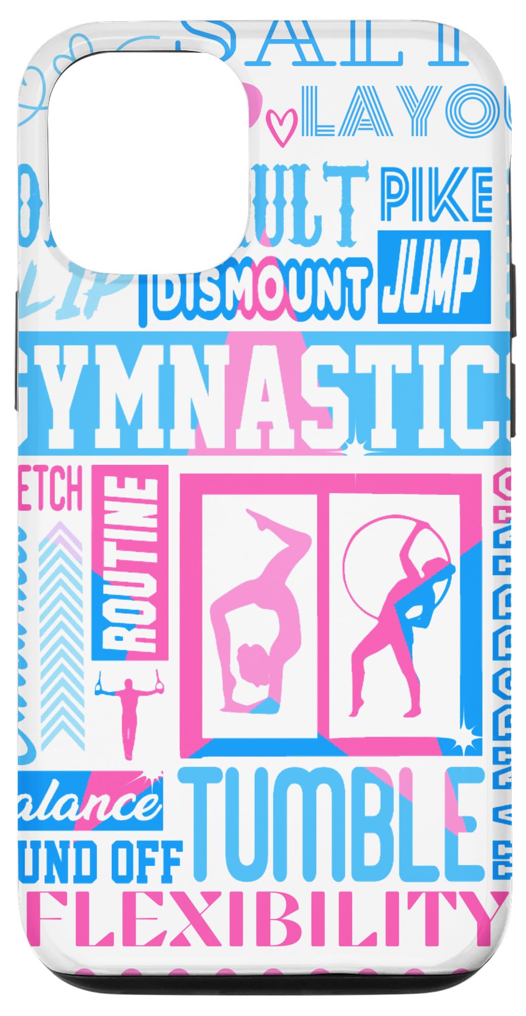 iPhone 14 Gymnastics Star Typography Gymnast Flip Tumble Case