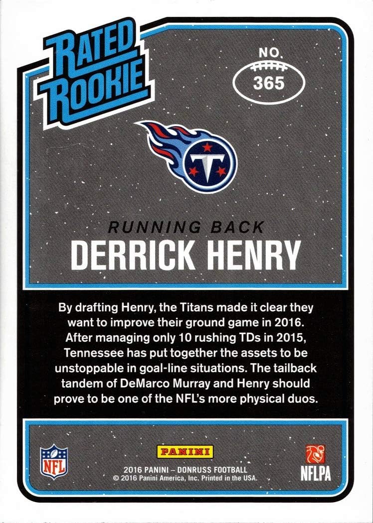 2016 Panini Donruss #365 Derrick Henry Rookie Card - Rated Rookie