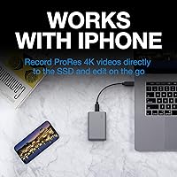 Vista 9 de LaCie Mobile SSD Secure 500GB, 10Gbps USB 3.1 Tipo C, Rescue SED, gris espacial, servicio de rescate de datos (STKH500800)