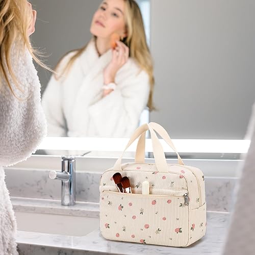 Miniatura 5 de Bolsa de maquillaje para mujer, bolsa de cosméticos grande, organizador de maquillaje, bolsas de aseo de viaje, bolsa impermeable con cremallera