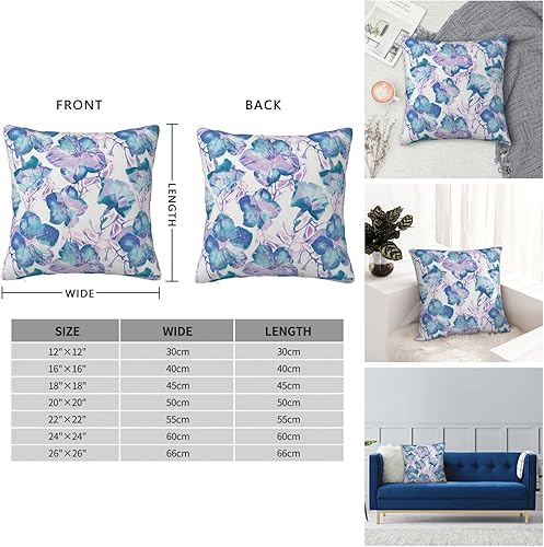 Miniatura 5 de Fundas de almohada de flores moradas de acuarela de 24 x 24 pulgadas, fundas de cojín decorativas para sofá, fundas de almohada para cojines de